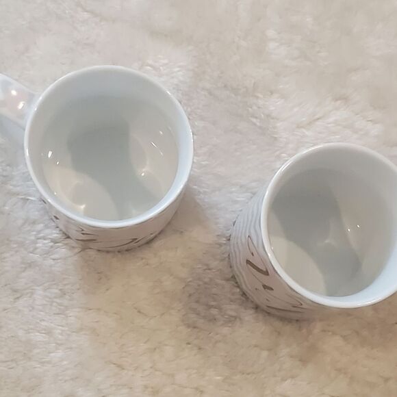 "We Do" Mugs (Set of 2) - White & Gray Chevron-Stripe with Pink Hearts - Picture 6 of 6